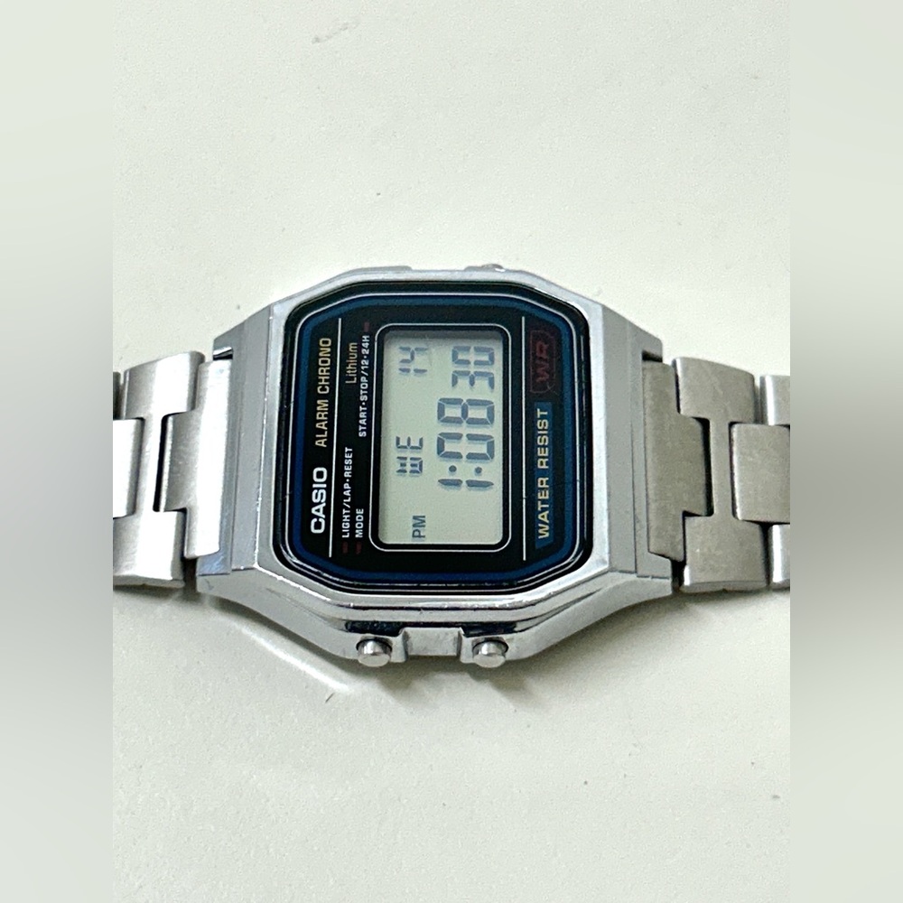 Vtg Casio A158W Stainless Steel Water Resistant Digital Watch - Picture 16 of 16